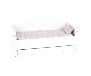 Dukker, Bamser & Utstyr - Small Foot - Wooden Doll Bed with Drawer and Bedding 4dlg. - 12024