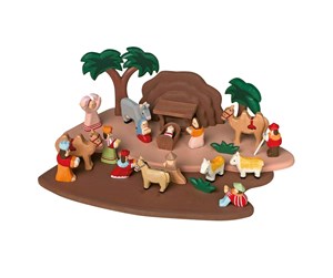 Treleker - Small Foot - Wood Carved Nativity Scene Playset 24 pcs. - 1839