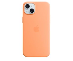 Mobil - Deksel og etui - Apple iPhone 15 Plus Silicone Case with MagSafe - Orange Sorbet - MT173ZM/A