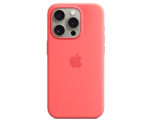 Mobil - Deksel og etui - Apple iPhone 15 Pro Silicone Case with MagSafe - Guava - MT1G3ZM/A