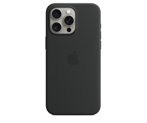 Mobil - Deksel og etui - Apple iPhone 15 Pro Max Silicone Case with MagSafe - Black - MT1M3ZM/A