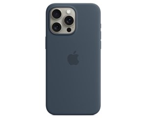 Mobil - Deksel og etui - Apple iPhone 15 Pro Max Silicone Case with MagSafe - Storm Blue - MT1P3ZM/A