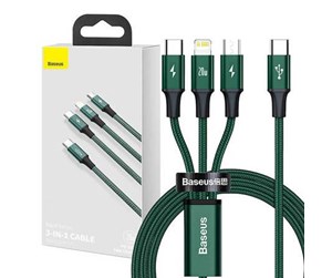 USB - Baseus Rapid Series 3-in-1 cable USB-C For M+L+T 20W 1.5m (Green ) - CAMLT-SC06