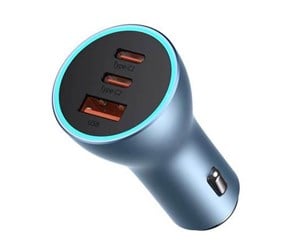 Mobil - Adaptere og ladere - Baseus Car charger  Golden Contactor Pro 2x USB-C 1x USB 65W (blue) - CGJP010003