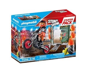 Playmobil - Playmobil StarterPack - Startpakke Stuntshow-motorsykkel med vegg av ild - 71256