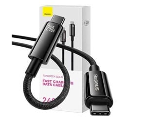 USB - Baseus USB-C to USB-C cable  Tungsten Gold 240W 1m (black) - CAWJ040001