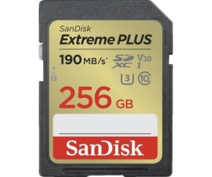 Minnekort - SanDisk Extreme Plus SD - 190MB/s - 256GB - SDSDXWV-256G-GNCIN