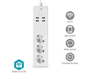 Smarthus - Nedis SmartLife Power Strip - WIFIP312FWT