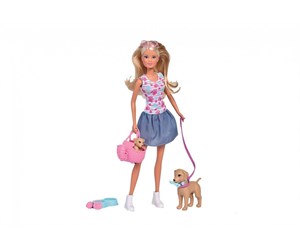 Dukker, Bamser & Utstyr - SIMBA DICKIE GROUP Steffi LOVE - Puppy Walk Doll Set 29cm - 105733310