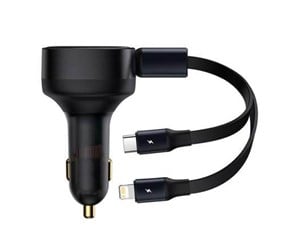 Mobil - Adaptere og ladere - Baseus Car Charger Baseus Enjoyment with cable USB-C + Lightning 3A 30W (Black) - CGTX000001