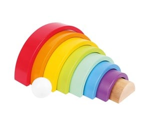 Babyleker - Small Foot - Wooden Building Blocks Rainbow 9dlg. - 6969