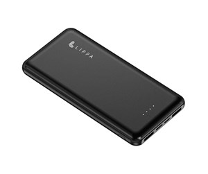 Nødlader - Lippa 10.000 mAh Powerbank 2 x USB-A Output - Black Nødlader - Svart - 10000 mAh - LPPB10000