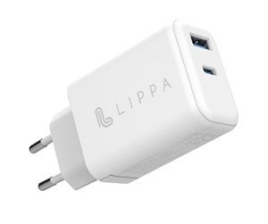 Mobil - Adaptere og ladere - Lippa 65W USB-C PD & USB-A QC GaN Wall Charger - White - LPWC65W