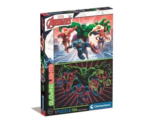 Puslespill - Clementoni Glow in the Dark Puzzle Avengers 104pcs. Gulv - 27554