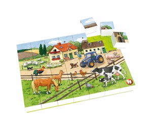 Puslespill - Hubelino Block Puzzle Life on the Farm 35st. - 410184