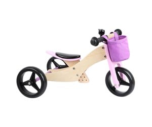 Utendørsleker - Small Foot - Wooden Tricycle and Balance Bike 2in1 Pink - 11612