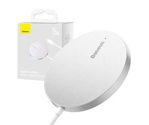 Mobil - Adaptere og ladere - Baseus Magnetic Wireless Charger  Simple Mini3 15W (Silver) - CCJJ040012