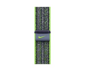 Smartklokke - Tilbehør - Apple 41mm Bright Green/Blue Nike Sport Loop - MTL03ZM/A