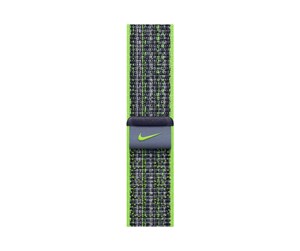 Smartklokke - Tilbehør - Apple 45mm Bright Green/Blue Nike Sport Loop - MTL43ZM/A