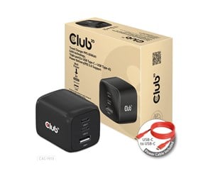 Mobil - Adaptere og ladere - Club 3D CAC-1913 power adapter - GaN technology triple port - USB Type A 2 x USB-C - 65 Watt - CAC-1913EU