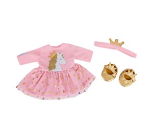 Dukker, Bamser & Utstyr - Tiny Treasures My First  Princess Unicorn Party Dress Outfit 36cm - LIN30473