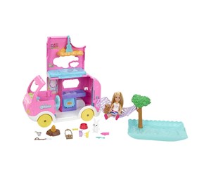 Dukker, Bamser & Utstyr - Barbie Chelsea 2-i-1 Campingvogn Lekesett - HNH90