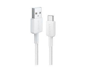 USB - Anker 322 USB-A to USB-C Nylon cable - 0.9m - White - A81H5H21