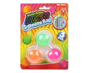 Små gaver til barn - Toi-Toys Window Crawler Squeeze Balls Neon 3 pcs. - 35989A