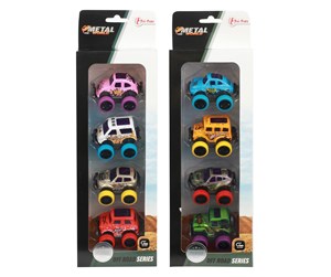 Leketøysbil - Toi-Toys Metal Pull-back Off Road Mini Cars 4pcs. - 20521Z