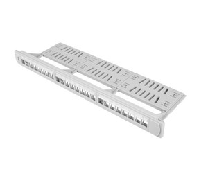 Tilbehør - Lanberg PPKS-1124-S Patch Panel Blank 24-Port 1U with Organizer for Keystone Modules Grey - PPKS-1124-S