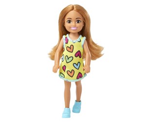 Dukker, Bamser & Utstyr - Barbie Chelsea Doll Heart-Print Dress With Brunette Hair & Brown Eyes 15cm - HNY57