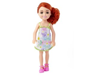 Dukker, Bamser & Utstyr - Barbie Chelsea Doll Wearing Removable Floral Dress With Red Hair & Green Eyes 15cm - HNY56