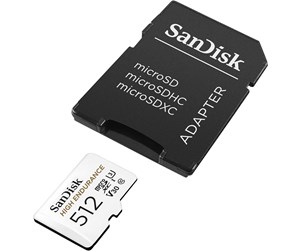 Minnekort - SanDisk High Endurance microSD/SD - 100MB/s - 512GB - SDSQQNR-512G-GN6IA