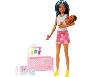 Dukker, Bamser & Utstyr - Barbie Skipper Babysitter (Pink Baby Crib Playset) - 0194735098309