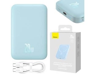 Nødlader - Baseus Powerbank Magnetic Mini 6000mAh 20W MagSafe Nødlader - Blue - 6000 mAh - PPCX130003