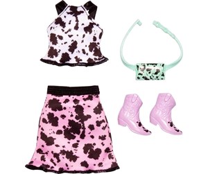 Dukker, Bamser & Utstyr - Barbie Complete Look Fashion - Pink & White Cow Print Set - 0194735094165