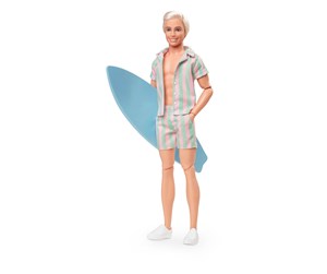 Dukker, Bamser & Utstyr - Barbie the Movie Ken Doll Wearing Pastel Striped Beach Matching Set - HPJ97