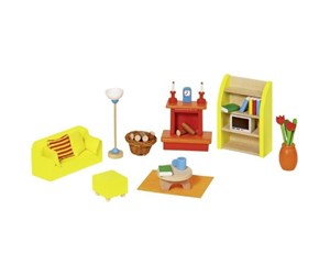 Dukker, Bamser & Utstyr - Goki Dollhouse Furniture Living Room 24dlg. - 51904