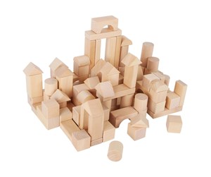 Treleker - Small Foot - Wooden Building Blocks Natural in Bag 100dlg. - 7073