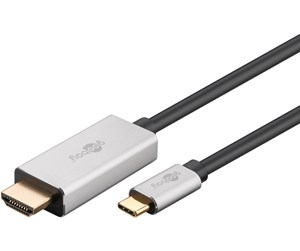 Skjermkabel - Pro HDMI - 24-pins USB-C - Skjermkabel - 2m - Grå - HDMI-USB-C-S-2m