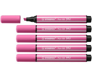 Skole - STABILO Pen 68 MAX - Felt-tip pen with thick chisel tip - Heliotrope - 768/17