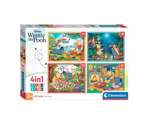 Puslespill - Clementoni Jigsaw Puzzle Color Disney Winnie the Pooh 4in1 Gulv - 21514