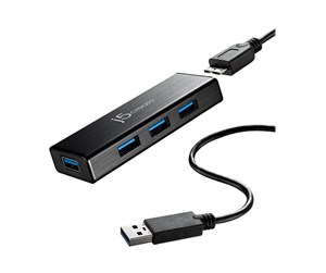 USB-hub - j5create JUH340 - hub - 4 ports USB-hub - 4 porter - Svart - JUH340-N