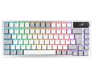 Tastatur - ASUS ROG AZOTH 75% Wireless DIY Custom RGB - Gamingtastatur - Uten numpad - Nordisk - Hvit - 90MP031A-BKNA11