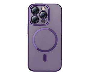 Mobil - Deksel og etui - Baseus Glitter Magnetic Case for iPhone 14 Pro (purple) + tempered glass + cleaning kit - ARMC010805