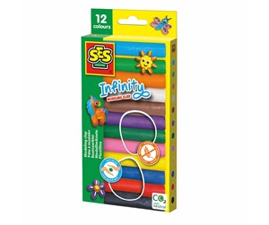 Kreative leker - SES infinity Modeling Clay - 12 Pack (180Gr) - 00406