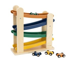 Babyleker - Trixie Wooden Car Track with 4 Cars - 36-556