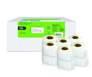 Papir, Fotopapir & Etiketter - DYMO LabelWriter returadresseetiketter | 25 mm x 54 mm | 12 ruller med 500 (antall 6000) - 2177563