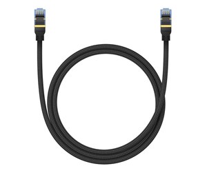 Nettverkskabel - Braided network cable cat.7 Baseus Ethernet RJ45 10Gbps 1m (black) - B0013320B111-01