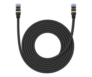 Nettverkskabel - Braided network cable cat.7 Baseus Ethernet RJ45 10Gbps 5m (black) - B0013320B111-05